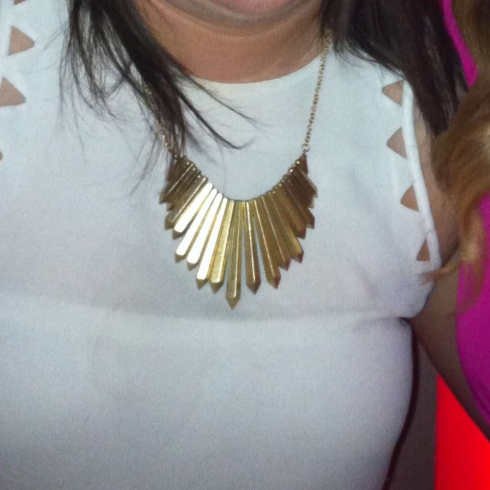 Faux Gold Spike Necklace